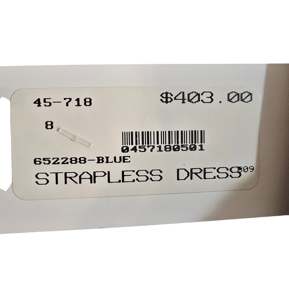 NWT Laila Azhar Navy Blue Strapless Empire Waist Pocket Dress Size 8 - Picture 8 of 10